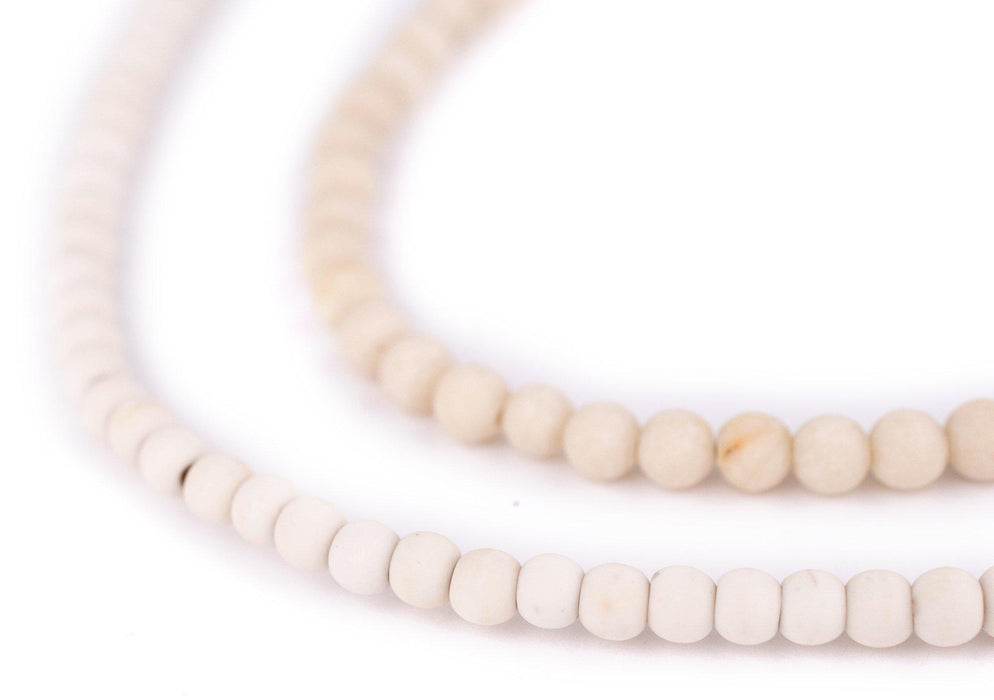 Matte Round White Calcatta-Style Stone Beads (4mm) - The Bead Chest