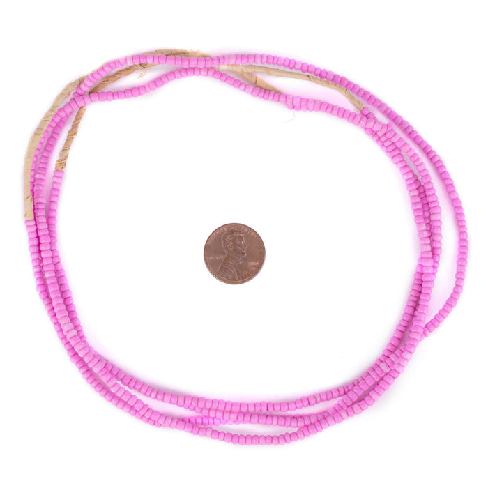 Fuchsia Pink Ghana Glass Seed Beads (3mm) - The Bead Chest
