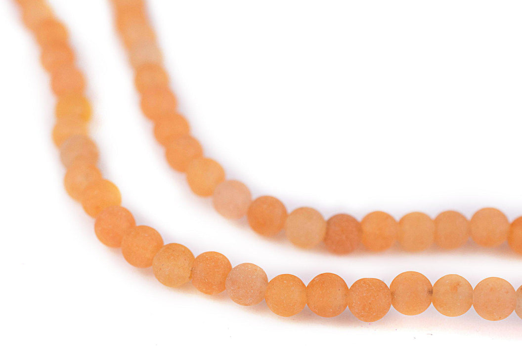 Matte Round Orange Aventurine Beads (4mm) - The Bead Chest
