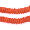 Papaya Orange Rondelle Recycled Glass Beads (12mm)