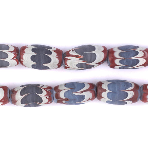 Grey Java Chevron Beads (16x10mm) - The Bead Chest