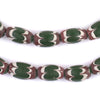 Dark Green Java Chevron Beads (16x10mm)
