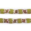 Lime Green Java Chevron Beads (16x10mm)