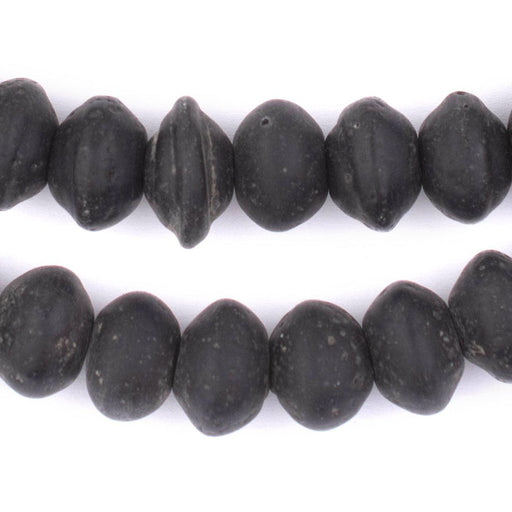 Black Ancient Style Bicone Java Glass Beads (15mm) - The Bead Chest