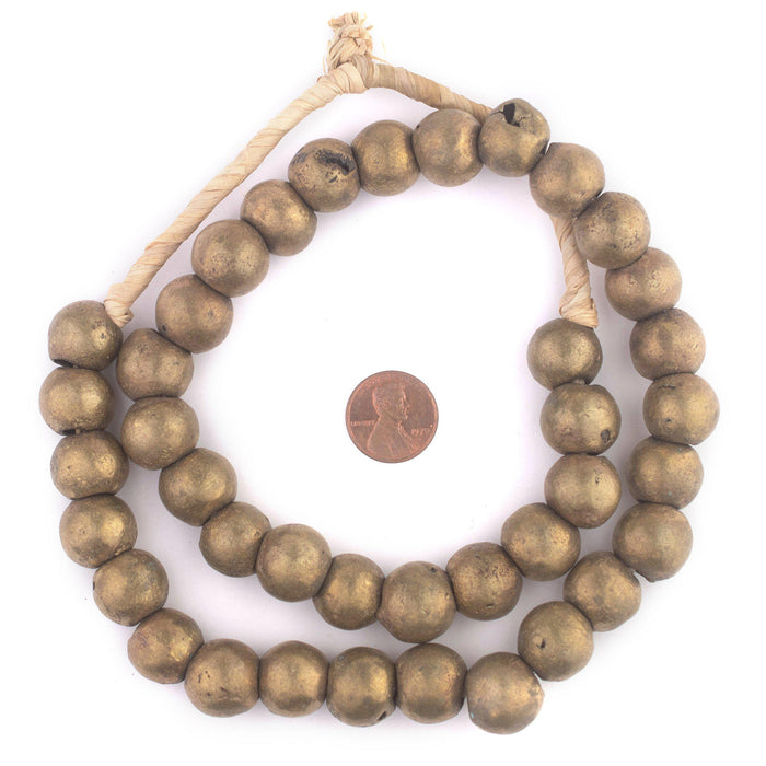 Nigerian Brass Globe Beads (14mm) - The Bead Chest