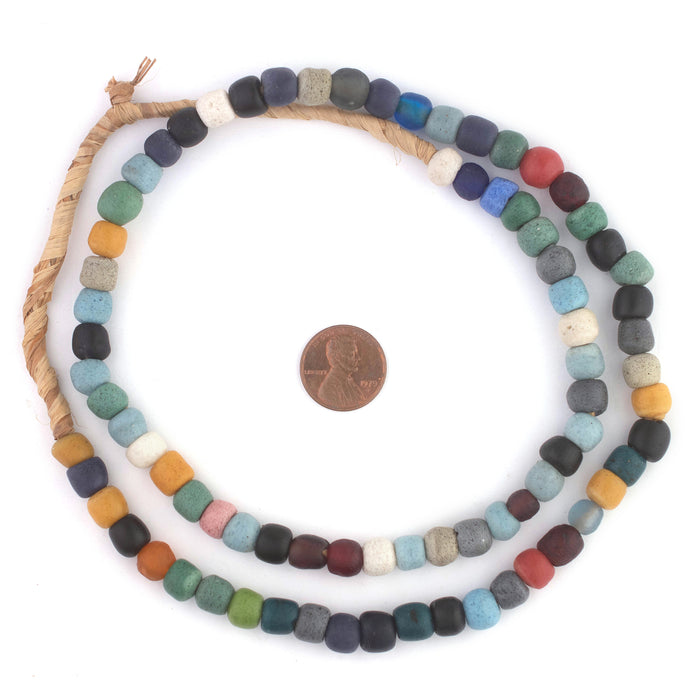 Mixed Opaque Recycled Glass Beads (9mm) - The Bead Chest
