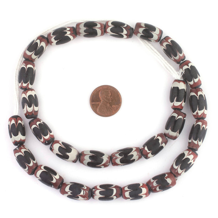 Black Java Chevron Beads (16x10mm) - The Bead Chest
