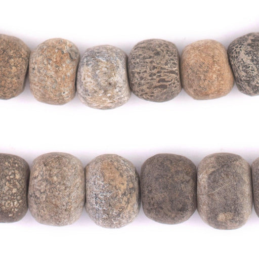 Fossilized Stegodon Stone Beads (15mm) - The Bead Chest