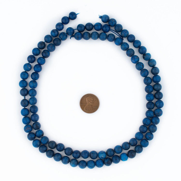 Matte Round Lapis Lazuli Beads (8mm) - The Bead Chest