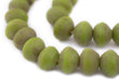 Lime Green Ancient Style Bicone Java Glass Beads (15mm) - The Bead Chest