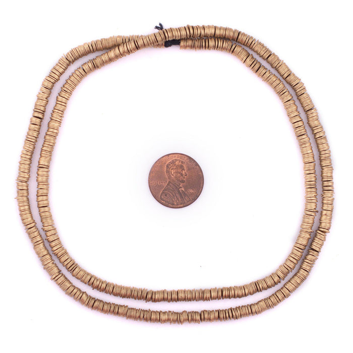 Brass Flat Disk Heishi Beads (4mm) - The Bead Chest