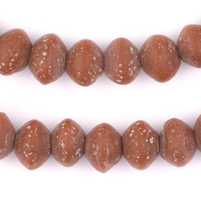 Honey Brown Ancient Style Bicone Java Glass Beads (15mm) - The Bead Chest