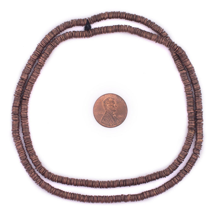 Copper Flat Disk Heishi Beads (4mm) - The Bead Chest