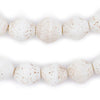 White Ancient Style Bicone Java Glass Beads (15mm)