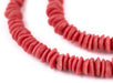 Red Ashanti Glass Saucer Beads (10mm) - The Bead Chest