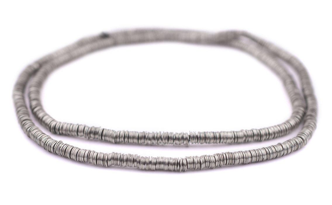 Antique Silver Flat Disk Heishi Beads (4mm) - The Bead Chest