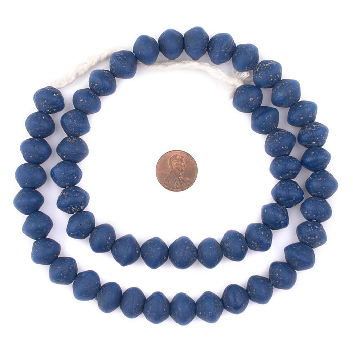 Blue Ancient Style Bicone Java Glass Beads (15mm) - The Bead Chest