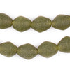 Olive Green Ancient Style Bicone Java Glass Beads (15mm)