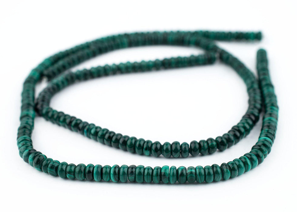 Malachite Rondelle Disk Beads (3x5mm) - The Bead Chest