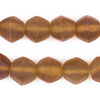 Amber Sea Glass Java Faceted Bicone Beads