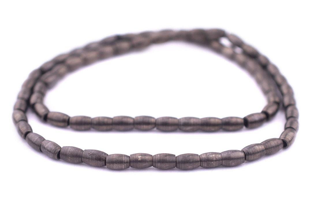 Smooth Oval Midnight Black Spacer Beads (4mm) - The Bead Chest