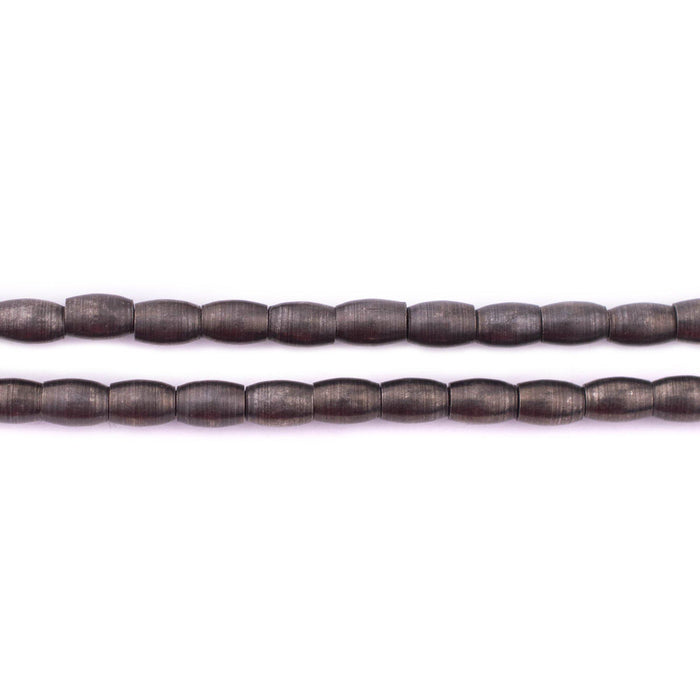 Smooth Oval Midnight Black Spacer Beads (4mm) - The Bead Chest