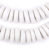 White Ashanti Glass Saucer Beads (18mm)