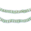 Pastel Turquoise Green Java Glass Donut Beads (6mm)