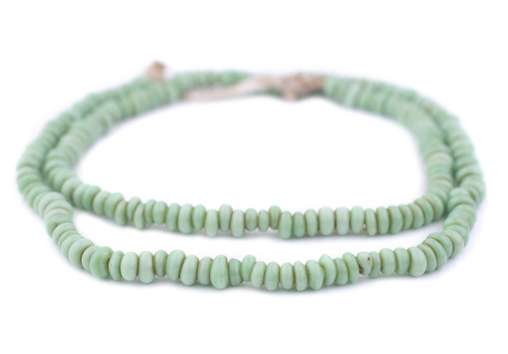 Pastel Turquoise Green Java Glass Donut Beads (6mm) - The Bead Chest