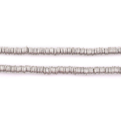 Silver Flat Disk Heishi Beads (4mm) - The Bead Chest
