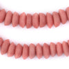 Salmon Pink Ashanti Glass Saucer Beads (14mm)