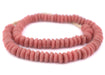 Salmon Pink Ashanti Glass Saucer Beads (14mm) - The Bead Chest