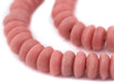 Salmon Pink Ashanti Glass Saucer Beads (14mm) - The Bead Chest