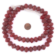 Crimson Red Ancient Style Bicone Java Glass Beads (15mm) — The Bead Chest