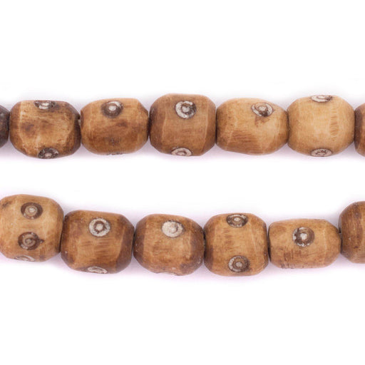 Carved Eye Kenya Brown Bone Beads (Small) - The Bead Chest