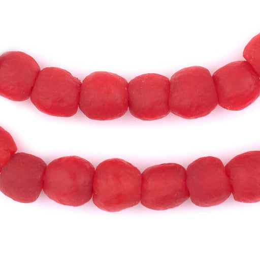 Bright Red Recycled Glass Beads (11mm) - The Bead Chest