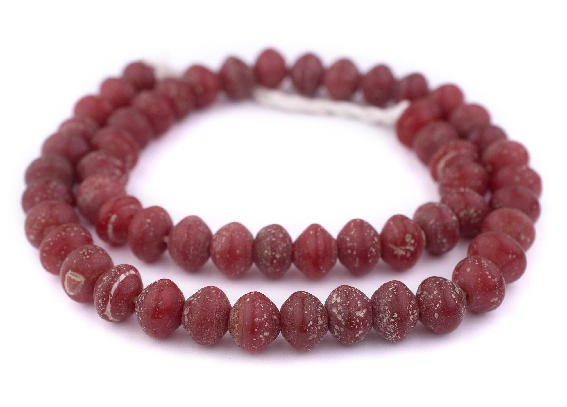 Crimson Red Ancient Style Bicone Java Glass Beads (15mm) — The Bead Chest