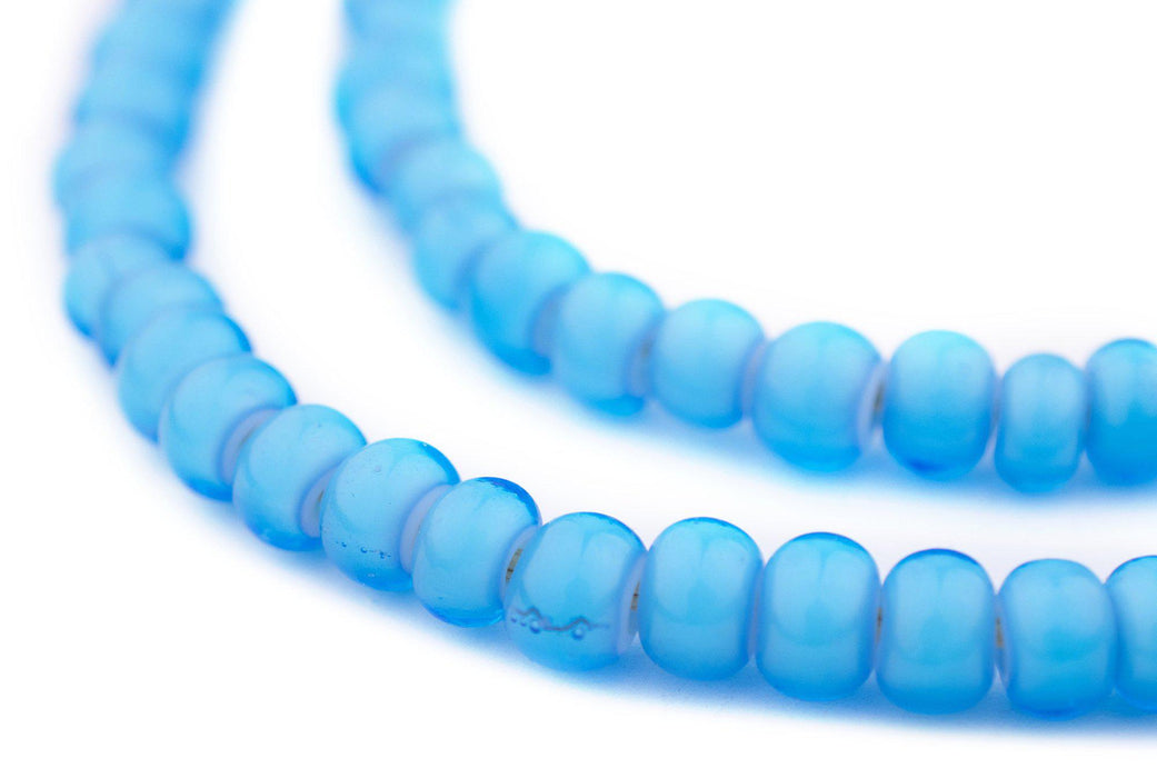 Turquoise White Heart Beads (8mm) - The Bead Chest