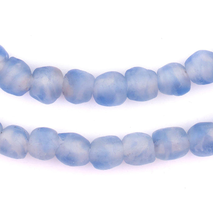 Blue Swirl Recycled Glass Beads (9mm) - The Bead Chest