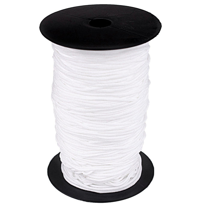 Thebeadchest Flat Nylon Elastic Cord for Crafts & Mask Making 700ft White