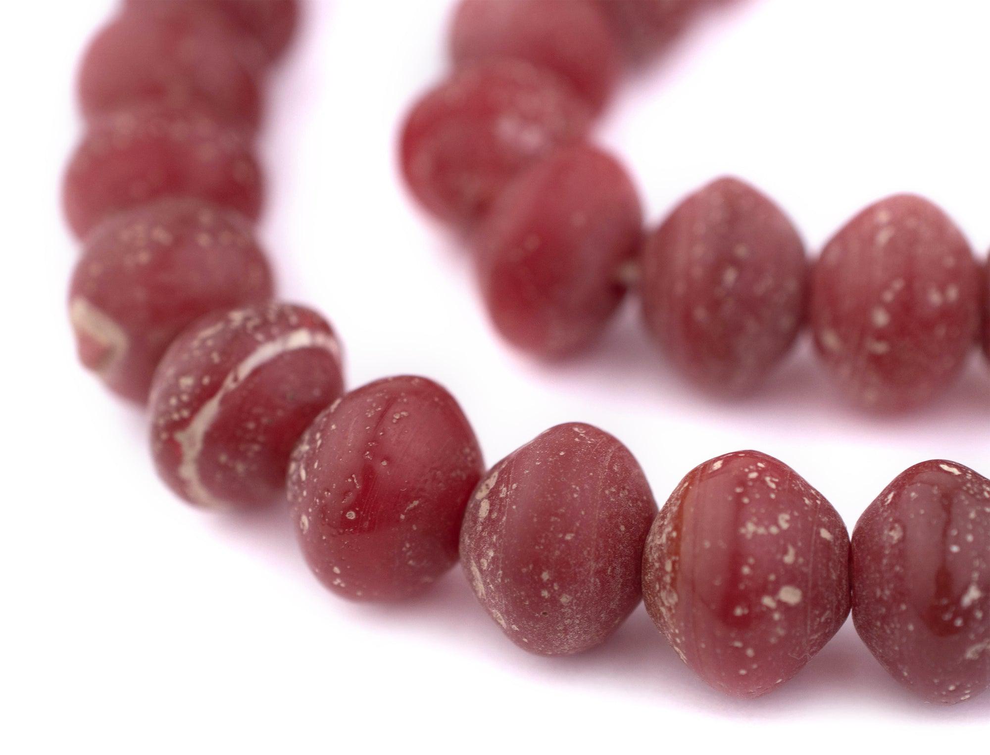Crimson Red Ancient Style Bicone Java Glass Beads (15mm) — The Bead Chest