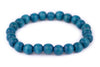 Aqua Blue Wood Bracelet (8mm)