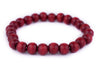 Cherry Red Wood Bracelet (8mm)