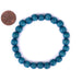 Aqua Blue Wood Bracelet (8mm) - The Bead Chest