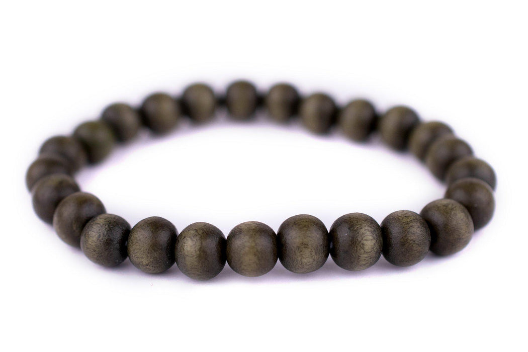 Olive Green Wood Bracelet (8mm) - The Bead Chest