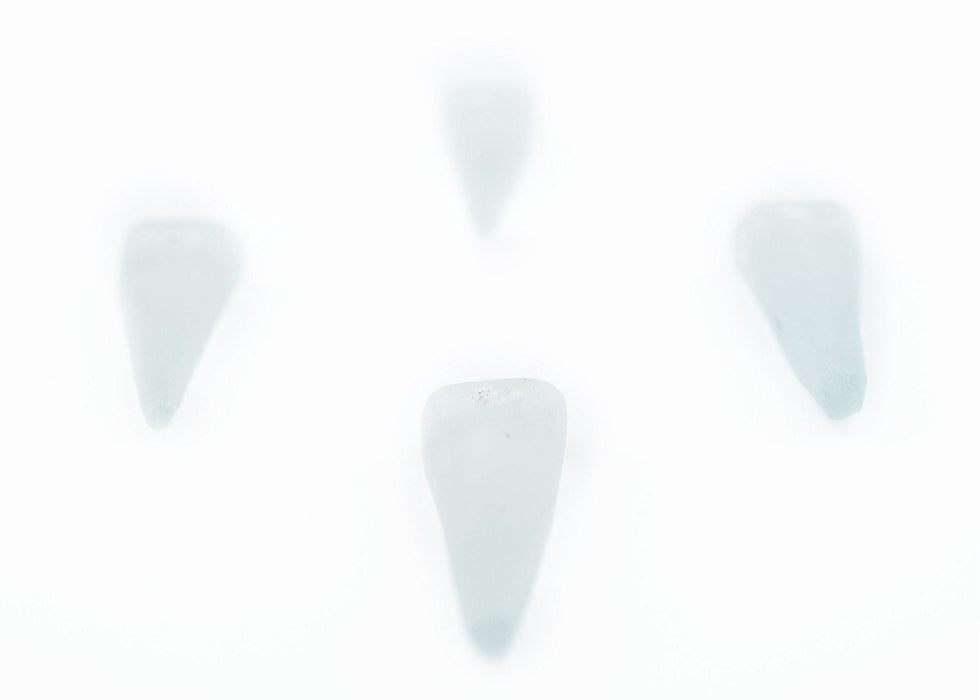 Clear Sea Glass Tooth Pendants (Set of 4) - The Bead Chest