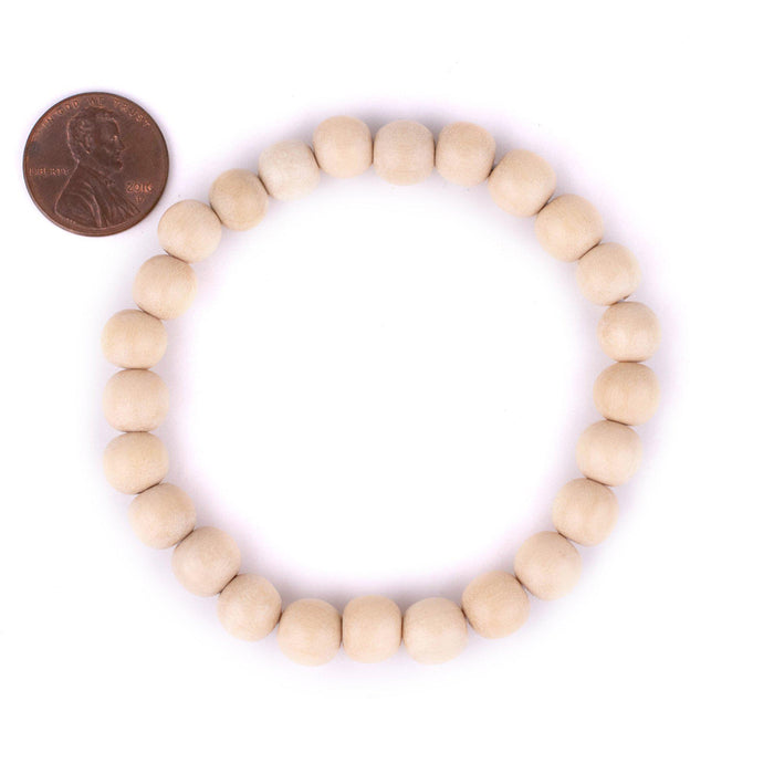 Cream Wood Bracelet (8mm) - The Bead Chest