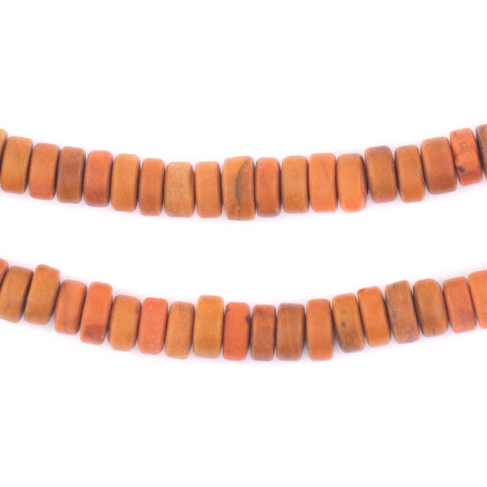 Rustic Orange Java Glass Button Beads (8mm) - The Bead Chest