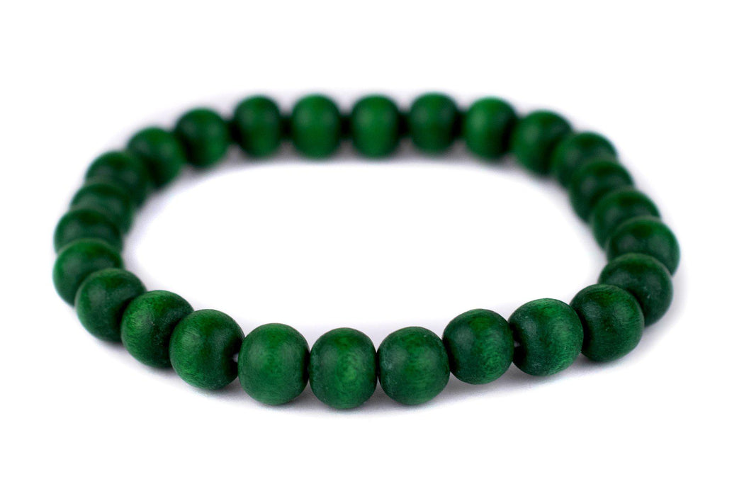 Green Wood Bracelet (8mm) - The Bead Chest