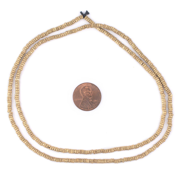 Brass Triangular Gear Heishi Beads (3mm) - The Bead Chest